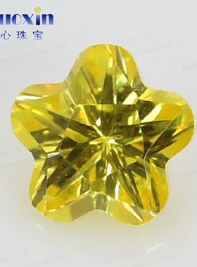 金黄色五角梅花形吊坠饰品裸石