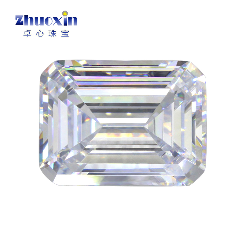 祖母绿形切锆石戒面可镶嵌