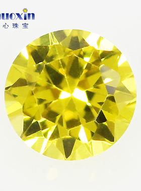 圆形20黄色刚玉裸石镶嵌