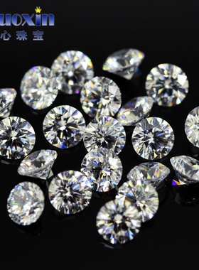 正品圆形IJ色莫桑石小碎钻厘石裸钻 美国进口八心八箭0.7~3.0mm