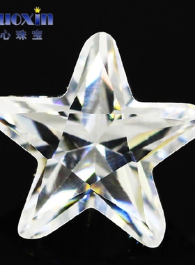 五角星形白色立方氧化锆裸石 进口CZ钻锆石宝石透明水晶美甲钻DIY