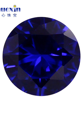 圆形112#尖晶蓝宝石裸石戒面 人造合成宝石戒指项链耳钉饰品镶嵌
