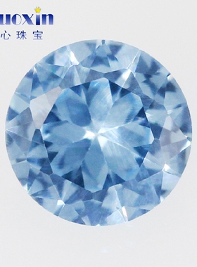 圆形108#合成尖晶蓝宝石浅淡蓝色裸石 首饰主石蜡镶DIY4.5~12mm
