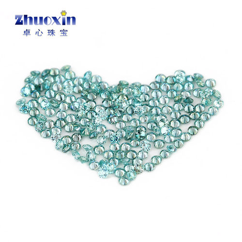 浅蓝色莫桑石裸石厘石圆形