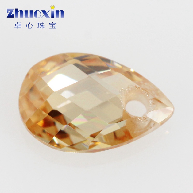 梨形双龟香槟色裸石水滴形戒面