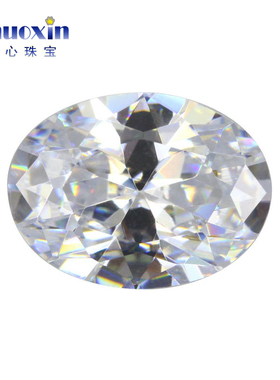 7A白锆蛋形合成立方氧化锆裸石 椭圆形旦形白色透明CZ戒面仿钻
