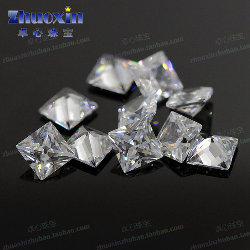 diy正方形白色微镶裸石