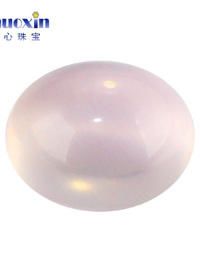 浅色椭圆形天然粉水晶蛋面裸石 浅粉晶芙蓉石蛋形平底素面包镶石
