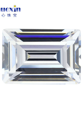 长方形直角车平白色锆石裸石戒面 尖底CZ透明钻石钟手表补钻DIY