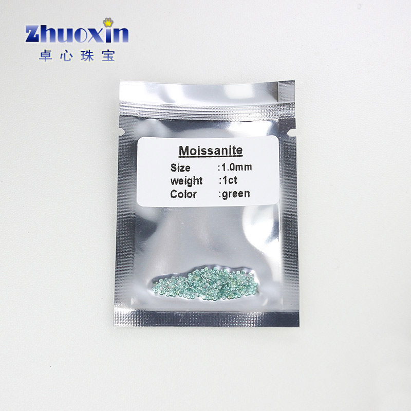 圆形小碎钻绿莫桑厘石碎石配石