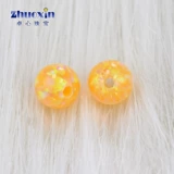 Желтое украшение-шарик, драгоценный камень, сферические синтезированные бусины, со сквозным отверстием