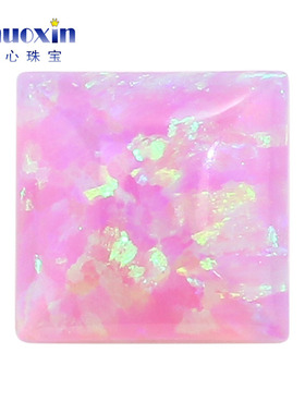 正方直角形粉紫色欧泊裸石 平底素面欧泊石宝石合成澳宝OP10