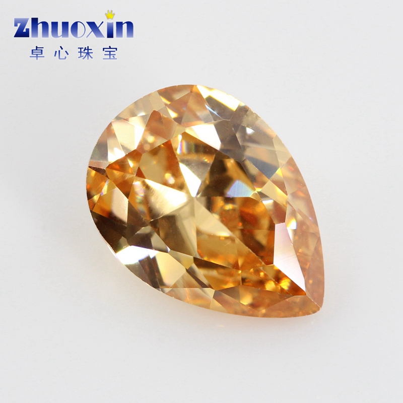梨形香槟色合成锆石裸石