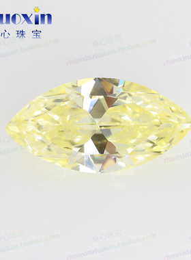 马眼形鹅黄色锆石裸石合成彩色宝石 树叶形柠檬黄色仿钻饰品配件