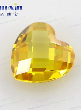 桃心形金黄色耳环钻戒裸石