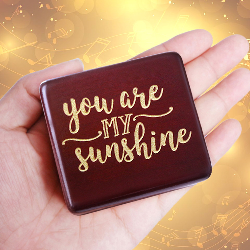 你是我的阳光音乐盒 you are my sunshine发条手摇八音盒送女朋友