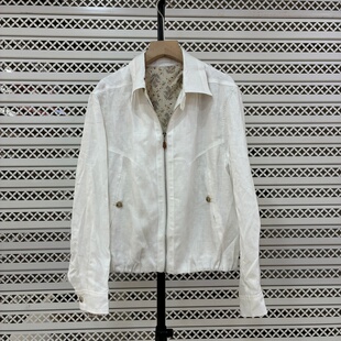 外套女百搭休闲宽松上衣1185 翻领亚麻长袖 欧货2026春夏新款 时尚