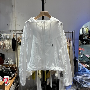 薄款 连帽防晒外套女短款 上衣 宽松显瘦双拉链长袖 欧洲站2026夏韩版