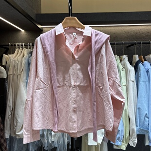 时尚 韩版 显瘦长袖 衬衫 外套26010 2026春季 针织披肩女两件套装 新款