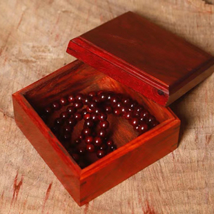 故宫版印度小叶紫檀方形首饰盒榫卯结构工艺老料红木印章盒收纳盒