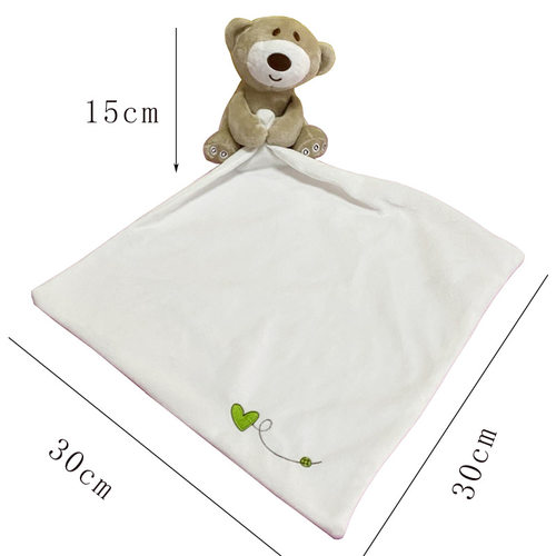 BBSKY卡通安抚巾新生儿柔软手巾婴儿动物安抚玩偶小宝宝陪睡玩偶