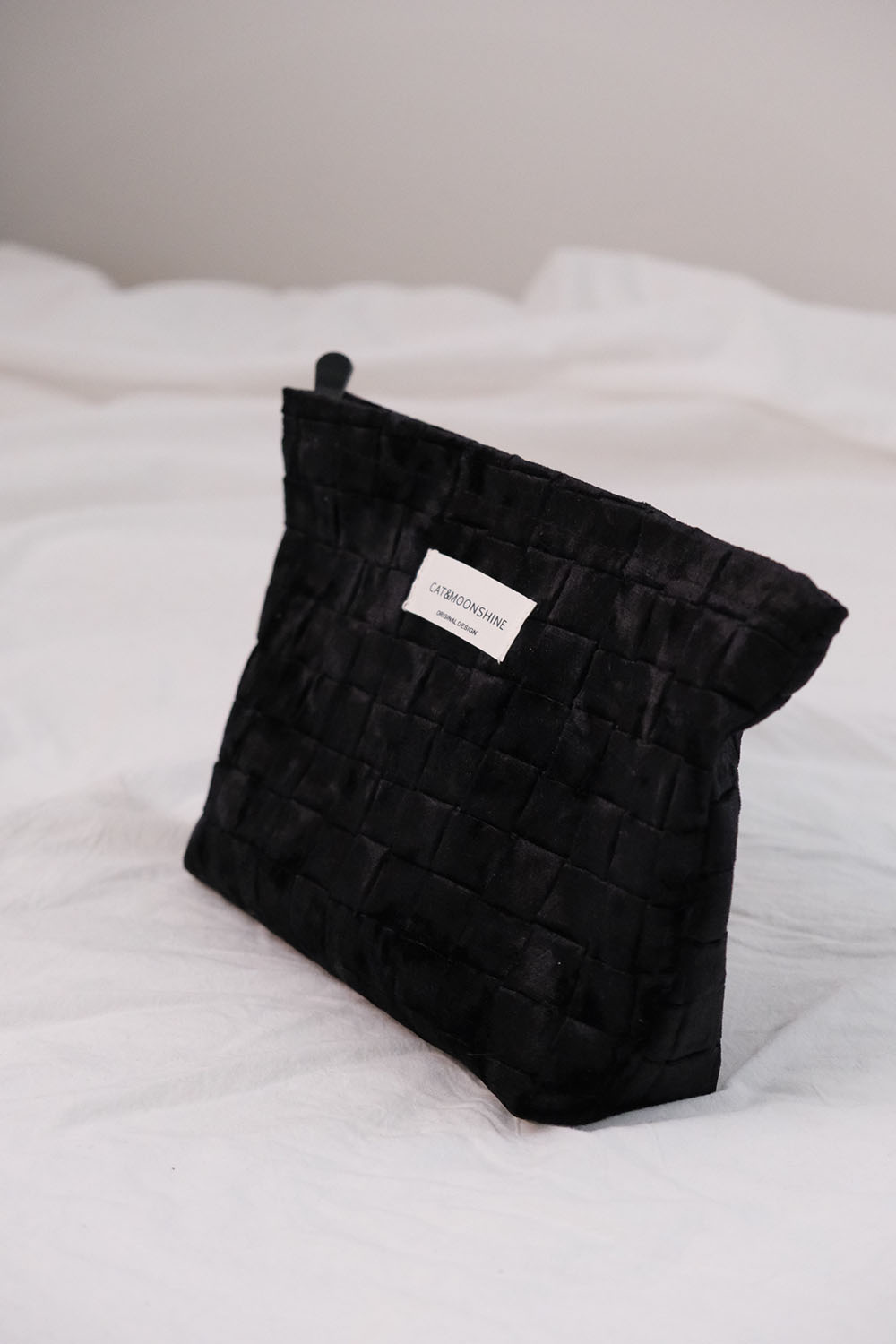 丝绒格子大容量化妆包水乳刷袋外出旅行便携洗漱包内衣裤收纳包