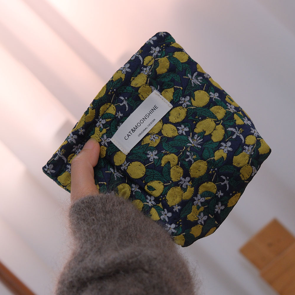 高颜值撞色可爱小柠檬化妆包新款收纳包便携洗漱包大小号补妆包袋