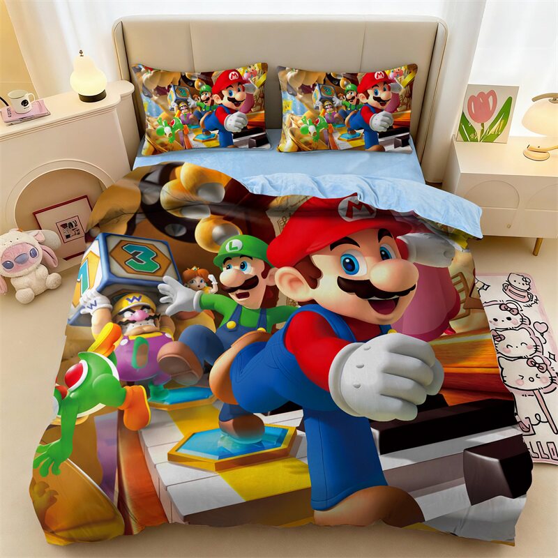 马里奥儿童卡通冬季保暖四件套