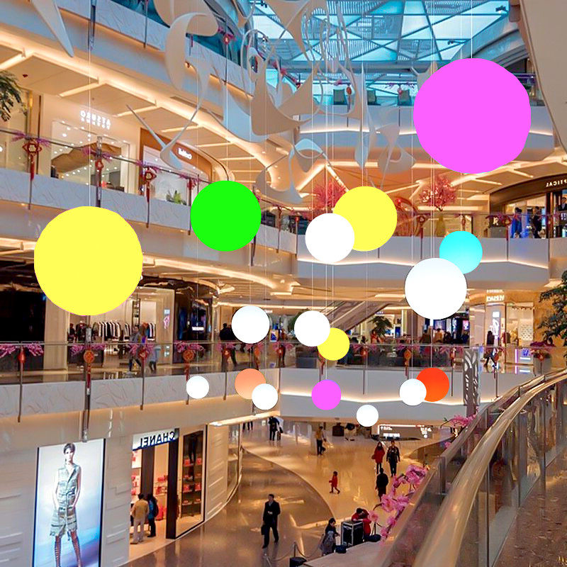 简约led发光圆球吊灯 商场过道中庭装饰幼儿园餐厅商铺展会球形灯