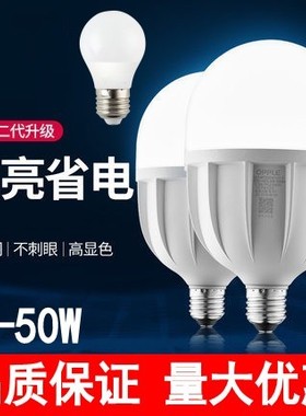 欧普LED球泡灯泡大功率店铺厂房节能灯E27大螺口20W30W40W50W白光