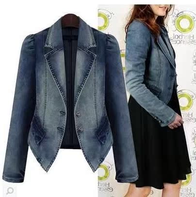Women Jeans Jackets Short Tops Autumn Long Sleeve Denim Coat在类目 女装/女士精品, 大码女装中 - 来自Buy2taobao.com提供专业的淘宝代购服务