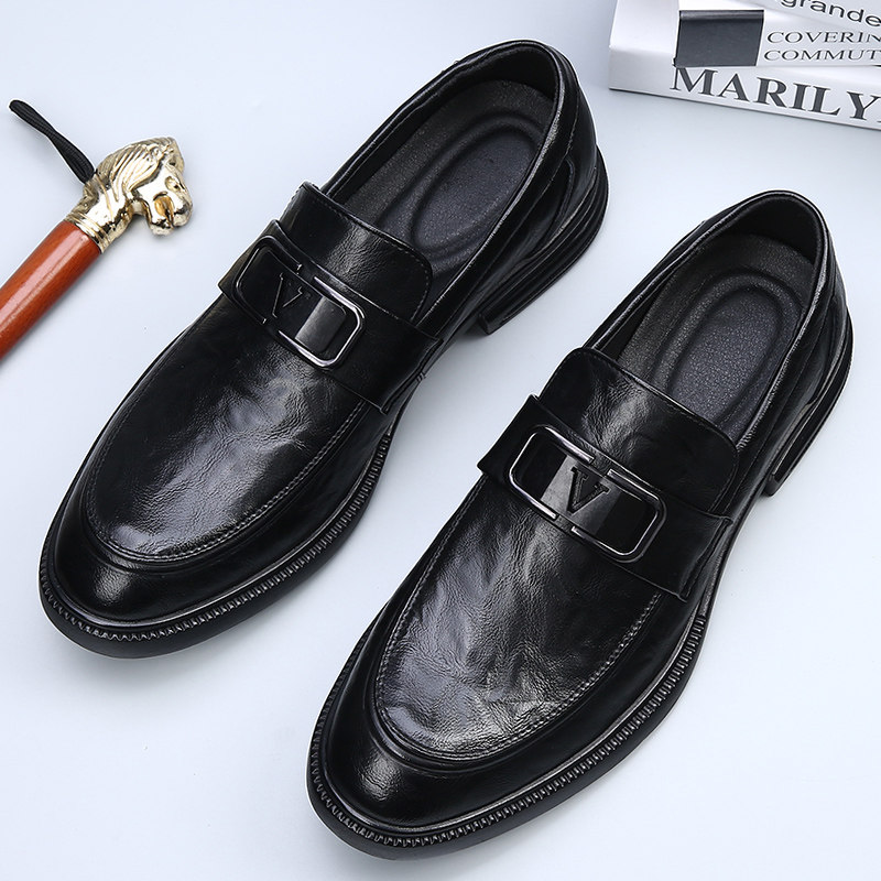 2025年新款男鞋秋季一脚蹬皮鞋黑色真皮软底乐福鞋商务男士豆豆鞋,流行男鞋,乐福鞋（豆豆鞋）,淘宝优惠券,粉丝福利购,淘宝优惠卷