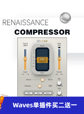 正版WAVES16 Renaissance Compressor人声效果处理压缩器插件MAC