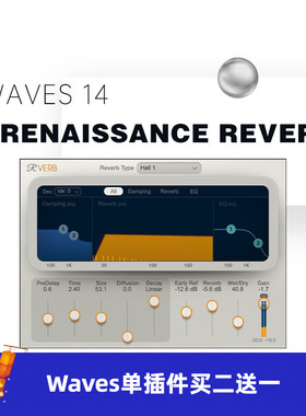 WAVES16 Renaissance Reverb混响插件混音效果器EQ压缩人声 远程