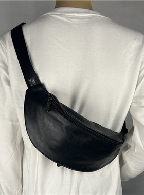 2025新款潮男单肩包 街头软皮日韩胸包 休闲胸前背包手机包斜腰包
