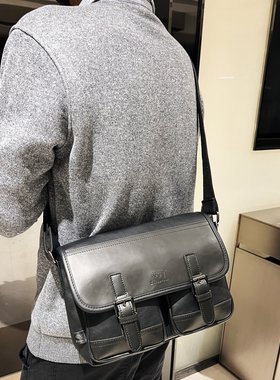 2026机车包邮差包复古男士斜挎包