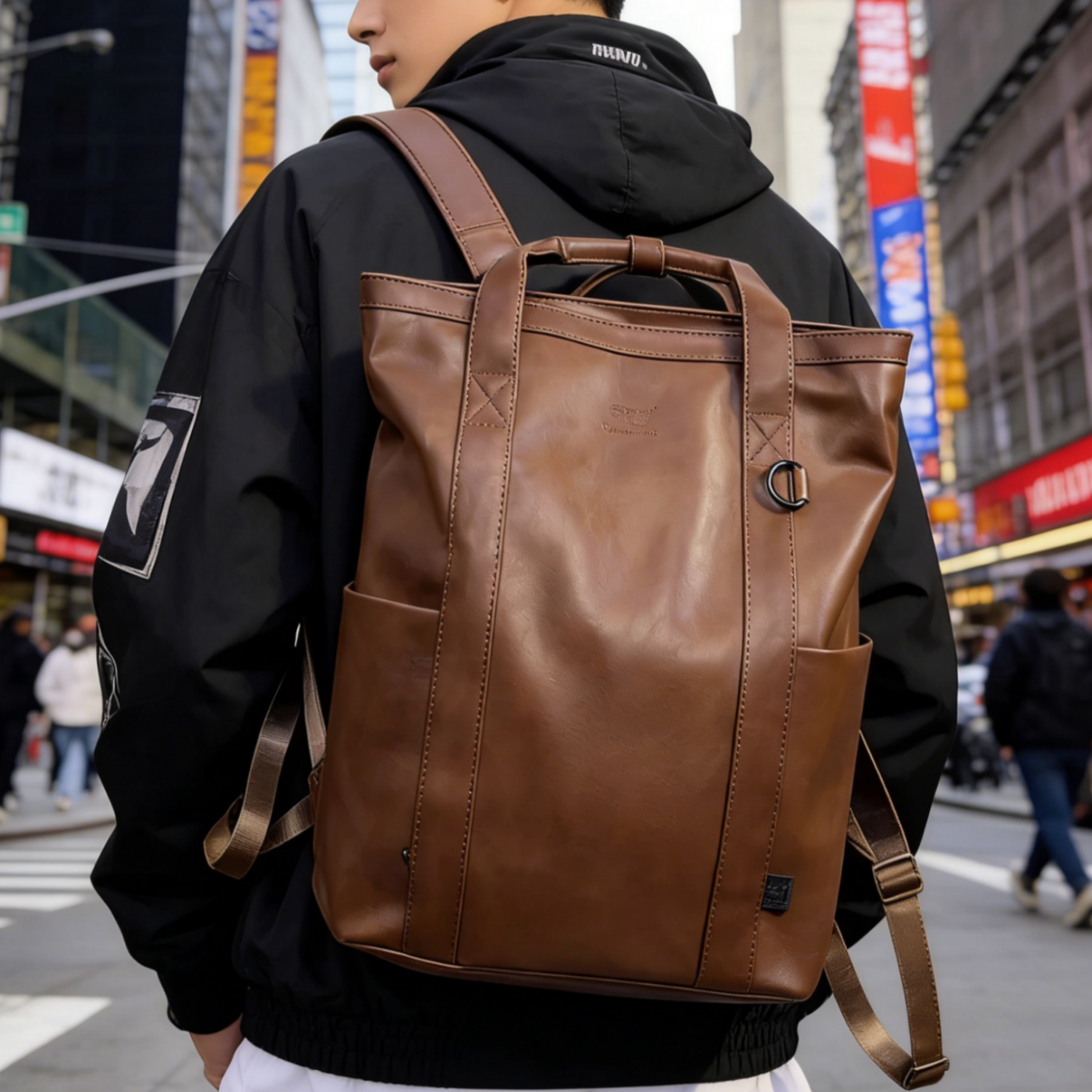 新品复古男士双肩包 日韩中性男女通勤双肩背包 学院风手提男包