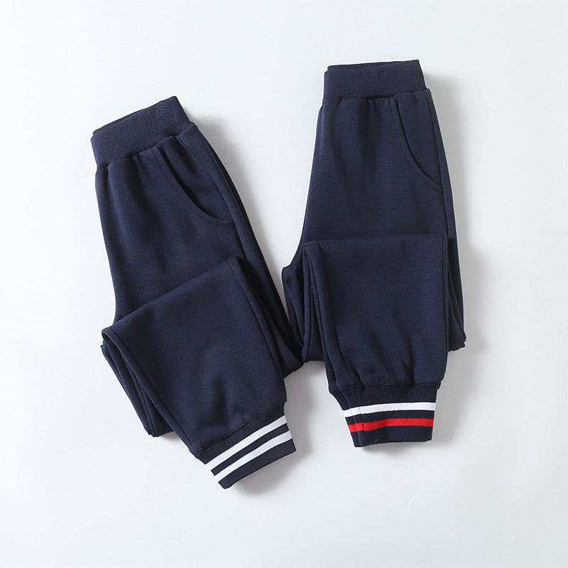 儿童运动裤脚口条纹校服裤子