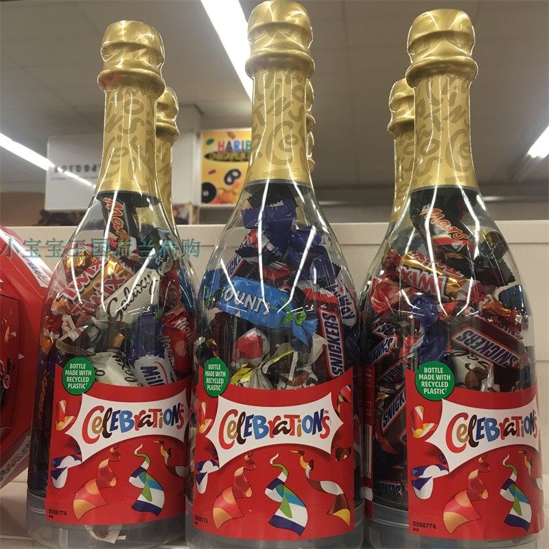 2瓶荷兰直邮包邮包税Celebrations玛氏 香槟瓶巧克力理想节日礼物
