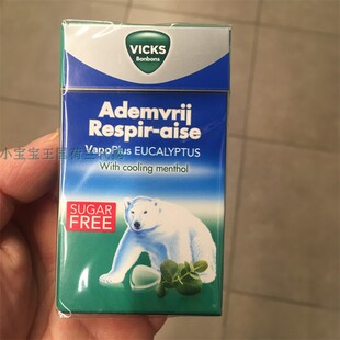 5盒荷兰直邮包邮包税 Vicks 大白熊清新薄荷桉树无糖润喉糖
