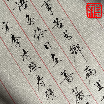 夏雨硬笔钢笔字手稿复印件成人字帖宋李清照诗首近距离行楷临摹