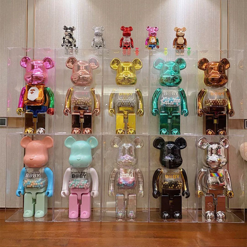 bearbrick400%1000%暴力熊积木熊公仔手办收纳展示盒亚克力防尘罩