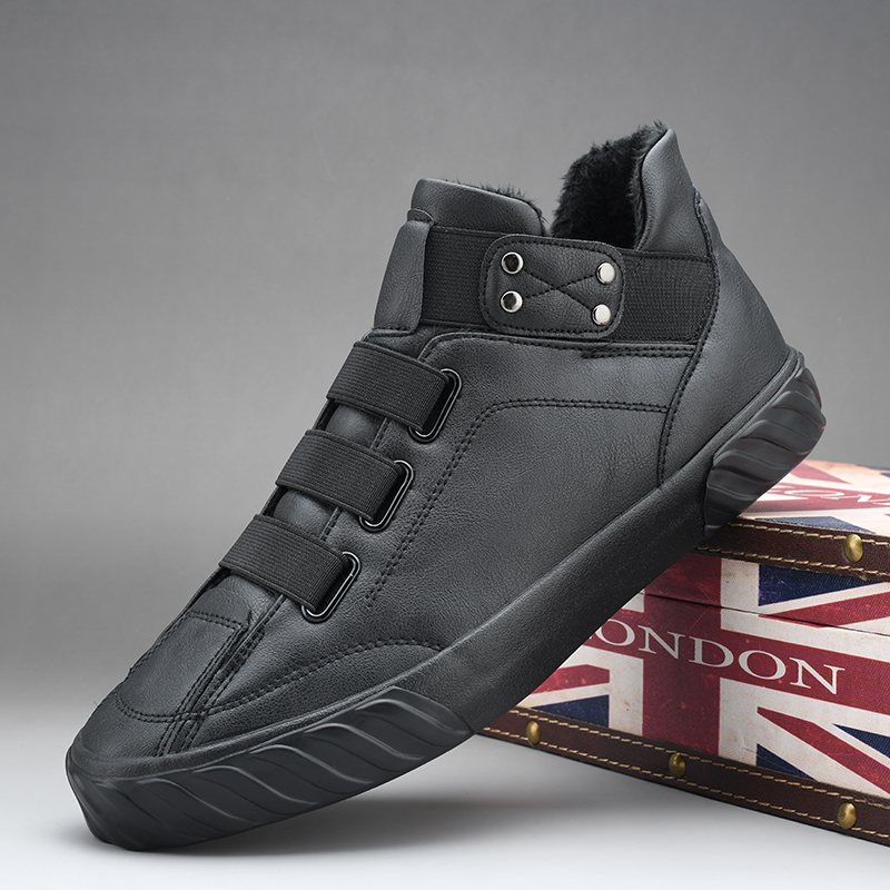 高帮皮鞋男秋冬季一脚蹬男鞋潮鞋2026新款韩版百搭男士休闲皮鞋子