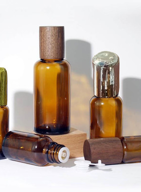 木盖茶色精油瓶 10ml15ml20ml30ml50ml100ml 棕色玻璃精油分装瓶