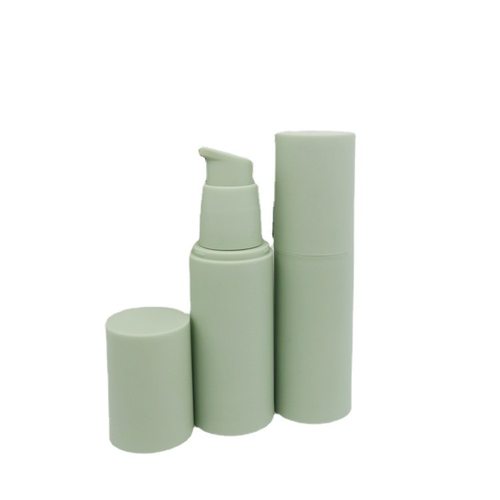 15ml30ml50mlPP磨砂绿色真空瓶喷雾乳液精华液分装PP按压化妆品瓶