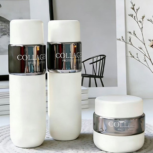 白色黑色护肤套系玻璃瓶50g膏霜瓶40 120ml水乳精华粉底液瓶