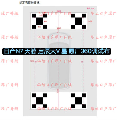 日产N7天籁 启辰大V原厂360全景标定布 启辰星原厂360全景调试布