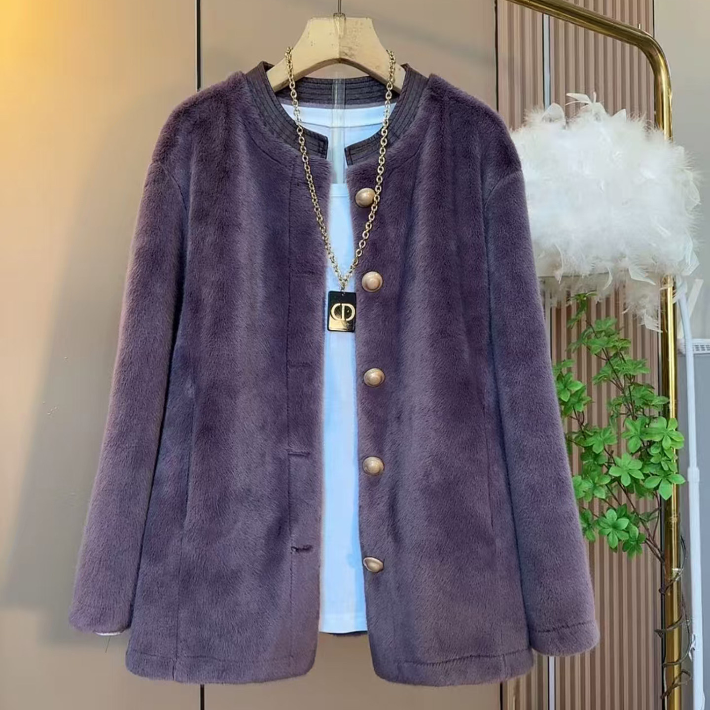 胖妹妹2025冬新款大码女装时尚慵懒风遮肉长袖外衣保暖毛毛外套潮,女装/女士精品,常规大码外套,淘宝优惠券,粉丝福利购,淘宝优惠卷