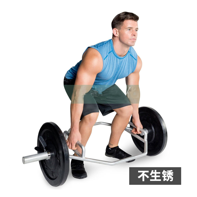 硬拉杆奥杆大环形硬拉杠铃杆大孔环形家用健身器材耸肩六角硬拉杆