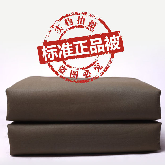 正品内务棉被军绿色黄绿橄榄绿被子学生单人热熔被褥四件套全套装